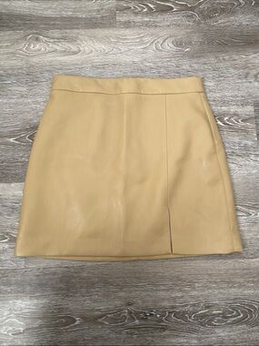 Wilfred Faux Leather Mini Skirt with Front Slit
